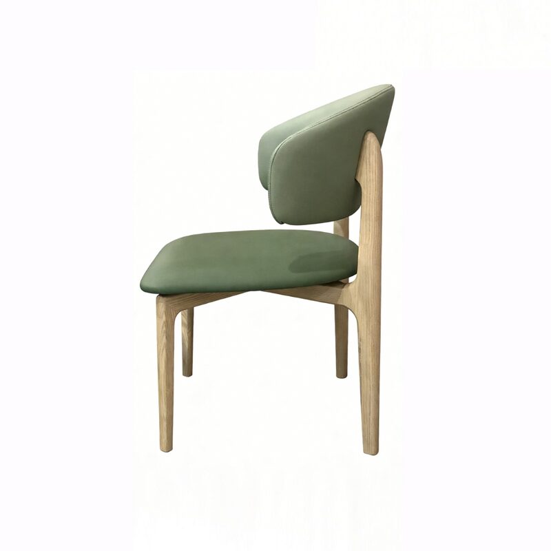 Leather dining chair side