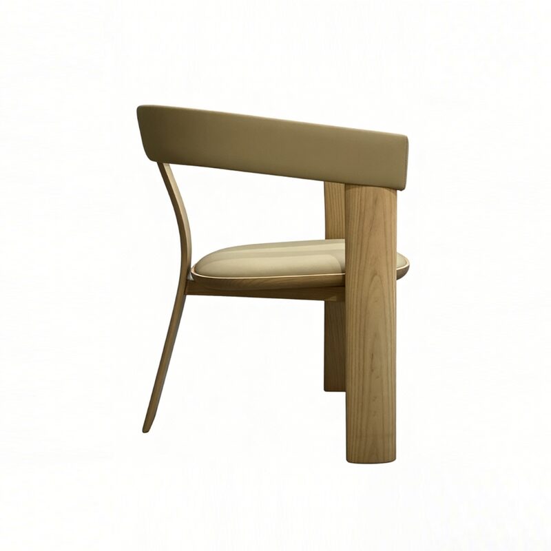 Leather armchair side